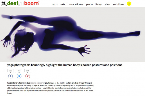Rob and Nick Carter - yoga photograms hauntingly highlight the human body's poised postures and positions, designboom magazine (online) · © Copyright 2023