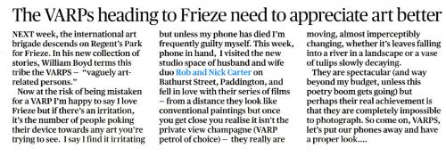 Rob and Nick Carter - The VARPs heading to Frieze need to appreciate art better, Evening Standard · © Copyright 2022