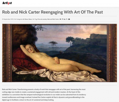 Rob and Nick Carter - Rob and Nick Carter Reengaging With Art Of The Past, Artlyst.com · © Copyright 2023