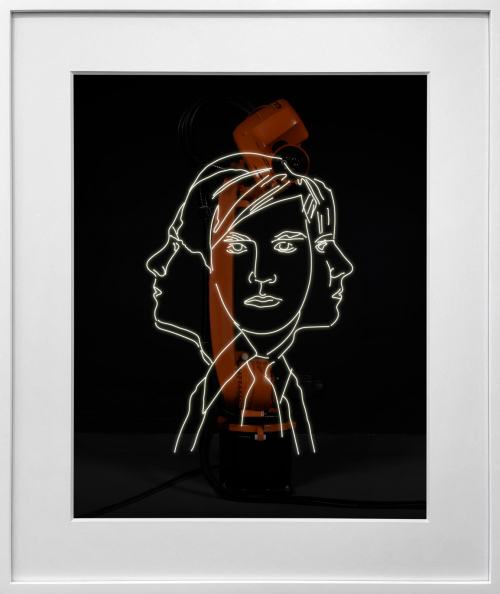 Rob and Nick Carter - RN1472, Robot Light Drawing, Triple Self Portrait, after Andy Warhol (c.1980), 2022 · © Copyright 2023