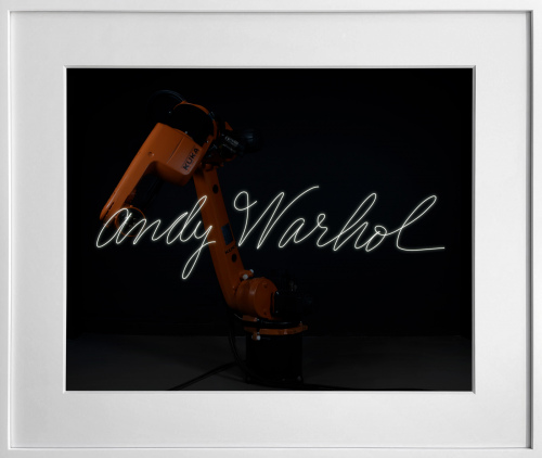 Rob and Nick Carter - RN1468, Robot Light Drawing, Signature, after Andy Warhol (c.1954), 2022 · © Copyright 2023