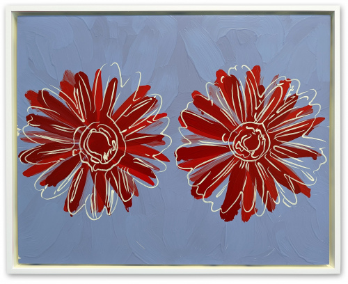Rob and Nick Carter - RN1496, Double Daisies II Robot Painting, after Andy Warhol (c.1982), 2022 · © Copyright 2023
