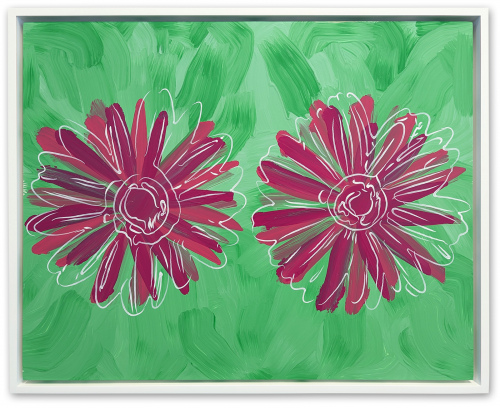 Rob and Nick Carter - RN1498, Double Daisies IV Robot Painting, after Andy Warhol (c.1982), 2022 · © Copyright 2023