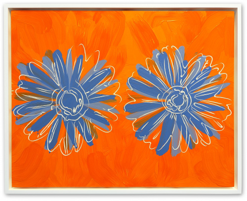Rob and Nick Carter - RN1499, Double Daisies V Robot Painting, after Andy Warhol (c.1982), 2022 · © Copyright 2022