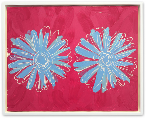 Rob and Nick Carter - RN1503, Double Daisies IX Robot Painting, after Andy Warhol (c.1982), 2022 · © Copyright 2023