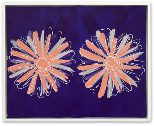 Rob and Nick Carter - RN1516, Double Daisies XVI Robot Painting, after Andy Warhol (c.1982), 19 December 2022 · © Copyright 2023