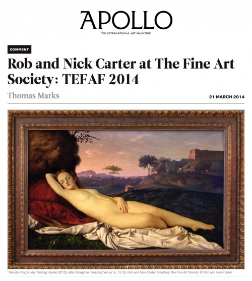 Rob and Nick Carter - Rob and Nick Carter at The Fine Art Society: TEFAF 2014, Apollo magazine (online) · © Copyright 2023