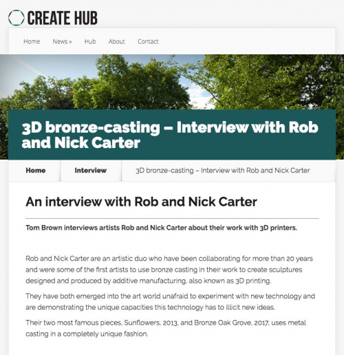 Rob and Nick Carter - 3D bronze-casting, Create Hub (online) · © Copyright 2022