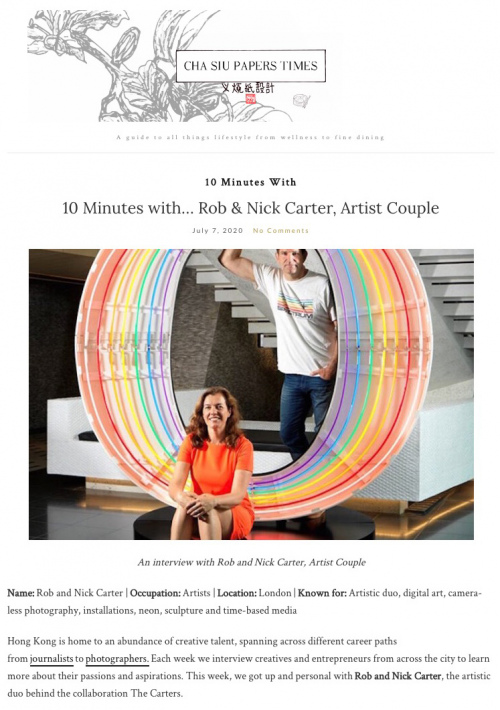 Rob and Nick Carter - 10 Minutes with… Rob & Nick Carter, Artist Couple, Cha Siu Papers Times (online) · © Copyright 2023