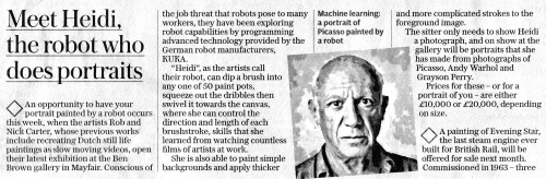 Rob and Nick Carter - Meet Heidi, the robot who does portraits, Daily Telegraph · © Copyright 2022