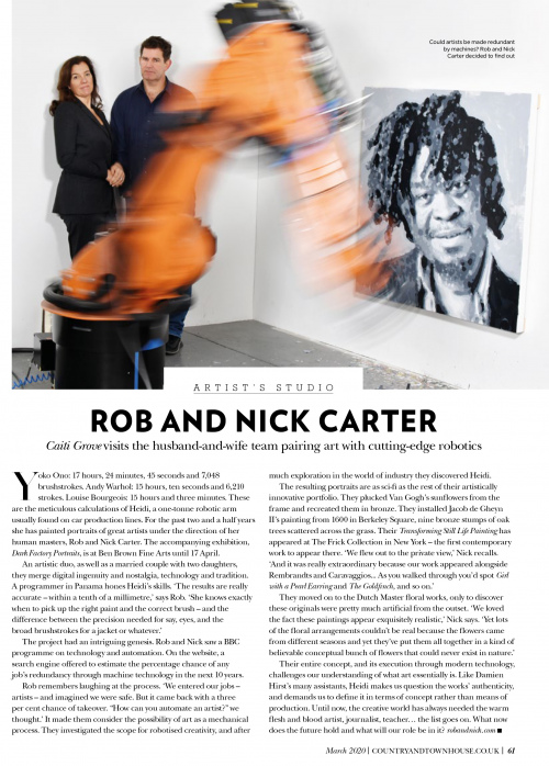 Rob and Nick Carter - Artist’s Studio, Country and Town House magazine · © Copyright 2022