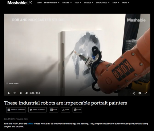 Rob and Nick Carter - These industrial robots are impeccable portrait painters, Mashable (online) · © Copyright 2022