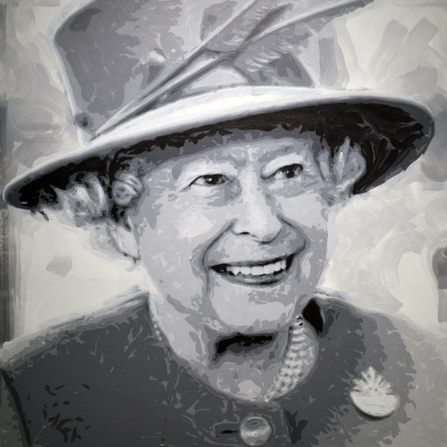 Rob and Nick Carter - RN1271, Queen Elizabeth II - Robot Painting - Painting time: 40:48:30 - Stroke count: 13,832, 10-15 February 2020 · © Copyright 2022